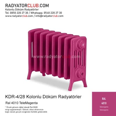 Kdr-4-28 Kolonlu Ayaklı Döküm Radyatör, Ral 4010 |  8 Kolon Kdr-4-28 Kolonlu Ayaklı Döküm Radyatör, Ral 4010 |  8 Kolon